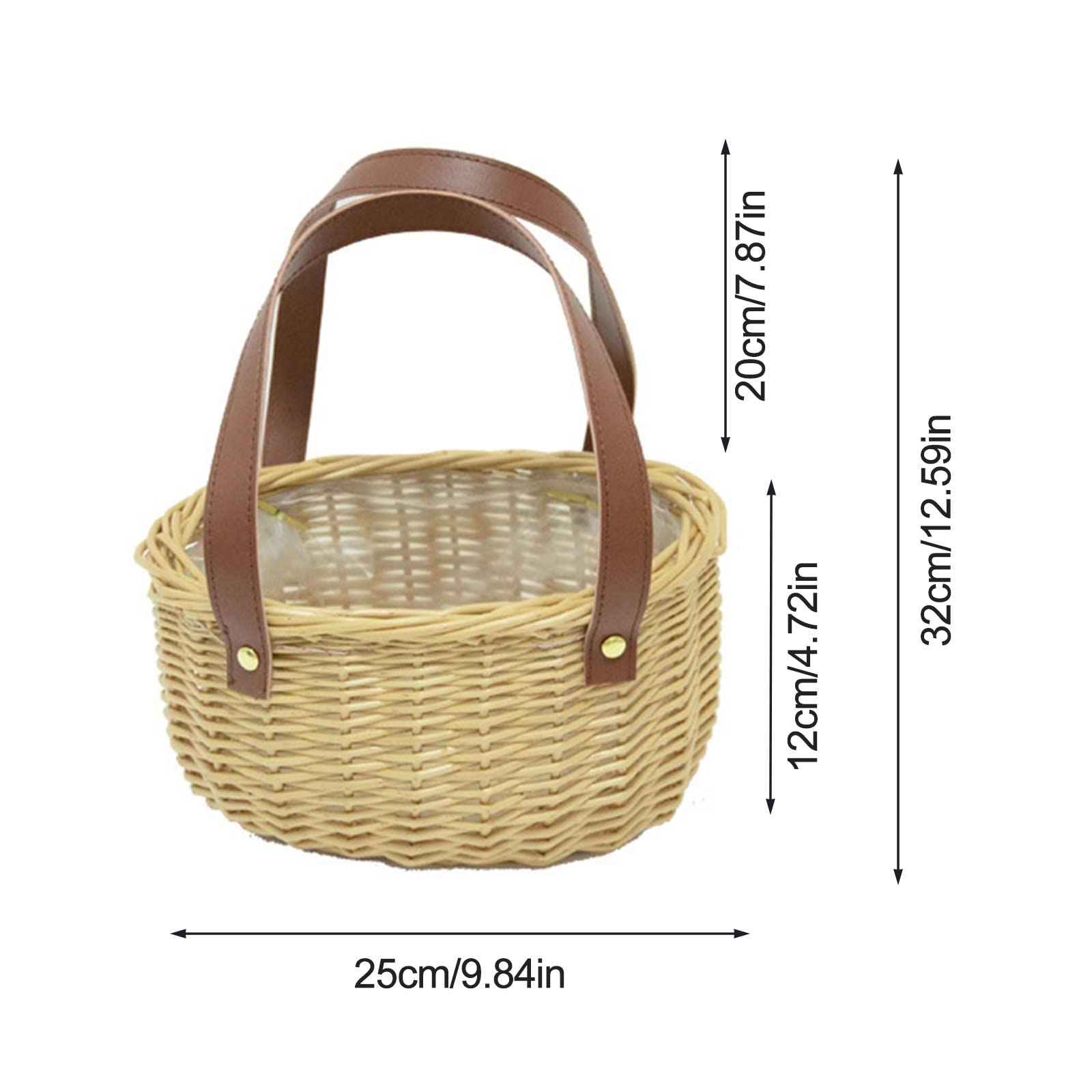 Amazon.com: INIFLM 2 Pack Woven Cylindrical Basket with Leather